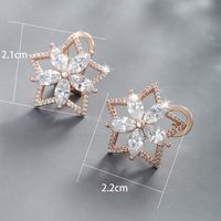 1 Pair Elegant Lady Xuping Star Petal Plating Inlay Copper Alloy Artificial Gemstones 18k Gold Plated Ear Studs sku image 1
