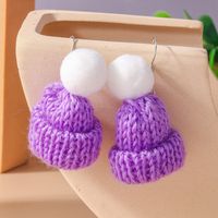 Wholesale Jewelry Cute Christmas Hat Knit Zinc Alloy Drop Earrings sku image 10