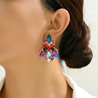 1 Pair Elegant Luxurious Lady Geometric Plating Inlay Zinc Alloy Rhinestones Ear Studs main image 3