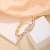 Copper Elegant Simple Style Plating Inlay Oval Solid Color Zircon Bangle main image 1