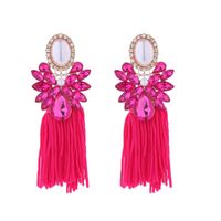 1 Pair Elegant Luxurious Color Block Inlay Alloy Rhinestones Pearl Drop Earrings sku image 1