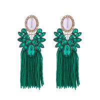 1 Pair Elegant Luxurious Color Block Inlay Alloy Rhinestones Pearl Drop Earrings sku image 2