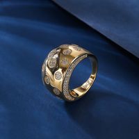 Elegant Streetwear Geometric Copper Plating Inlay Zircon Gold Plated Rings main image 1