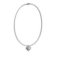 IG Style Heart Shape Stainless Steel Alloy Inlay Zircon Rings Earrings Necklace sku image 11