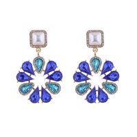 1 Pair Elegant Luxurious Flower Inlay Imitation Pearl Alloy Rhinestones Drop Earrings sku image 1