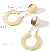 1 Pair Simple Style Circle Hollow Out Stainless Steel Drop Earrings main image 6