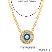 Simple Style Commute Devil's Eye Copper Enamel Plating Inlay Zircon 18k Gold Plated Pendant Necklace sku image 1