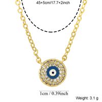 Simple Style Commute Devil's Eye Copper Enamel Plating Inlay Zircon 18k Gold Plated Pendant Necklace main image 6