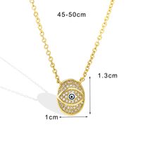 Simple Style Commute Devil's Eye Copper Enamel Plating Inlay Zircon 18k Gold Plated Pendant Necklace sku image 2