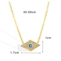 Simple Style Commute Devil's Eye Copper Enamel Plating Inlay Zircon 18k Gold Plated Pendant Necklace sku image 3