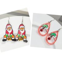 1 Pair Simple Style Classic Style Color Block Printing Arylic Drop Earrings main image 1