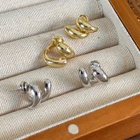 1 Pair Simple Style Solid Color Plating Alloy Gold Plated Silver Plated Ear Studs main image 8