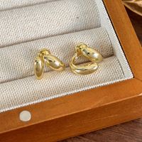 1 Pair Simple Style Solid Color Plating Alloy Gold Plated Silver Plated Ear Studs main image 9