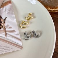 1 Pair Simple Style Solid Color Plating Alloy Gold Plated Silver Plated Ear Studs main image 4