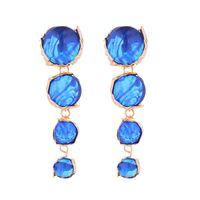 1 Pair Shiny Round Transparent Inlay Alloy Resin Resin Drop Earrings main image 6