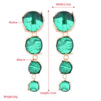 1 Pair Shiny Round Transparent Inlay Alloy Resin Resin Drop Earrings main image 2