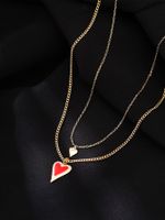 Wholesale Jewelry Elegant Retro Heart Shape Iron Copper Zircon Inlay Pendant Necklace main image 3