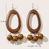 Retro Geometric Wood Handmade Women's Drop Earrings 1 Pair main image 7