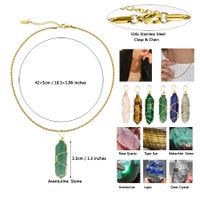 Simple Style Color Block Natural Stone Gold Plated Pendant Necklace In Bulk main image 6