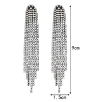 1 Par Glamour Señora Brillante Color Sólido Embutido Aleación Diamantes De Imitación Plateado Pendientes De Gota sku image 16