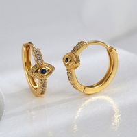 1 Par Retro Estilo Simple Ojo Del Diablo Enchapado Embutido Cobre Diamantes De Imitación Circón Chapado En Oro De 18 Quilates. Pendientes De Gota main image 9