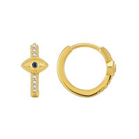 1 Pair Retro Simple Style Devil's Eye Plating Inlay Copper Rhinestones Zircon 18k Gold Plated Drop Earrings sku image 2