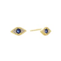 1 Pair Retro Simple Style Devil's Eye Plating Inlay Copper Rhinestones Zircon 18k Gold Plated Drop Earrings sku image 1