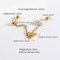 1 Pair Cute Vintage Style Bear Polishing Plating Stainless Steel 14K Gold Plated Ear Studs main image 1