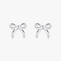 1 Pair Ig Style Basic Simple Style Bow Knot Plating Sterling Silver Silver Plated Ear Studs main image 6