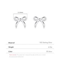 1 Pair Ig Style Basic Simple Style Bow Knot Plating Sterling Silver Silver Plated Ear Studs main image 2