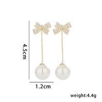 1 Pair Simple Style Classic Style Bow Knot Plating Inlay Copper Zircon 14k Gold Plated Drop Earrings main image 5