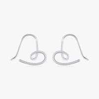 1 Pair Ig Style Sweet Simple Style Irregular Heart Shape Sterling Silver Silver Plated Ear Studs sku image 1