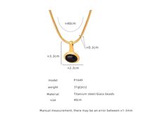 Wholesale Elegant Oval Glass Titanium Steel Plating 18k Gold Plated Pendant Necklace main image 8