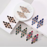 1 Pair Luxurious Maple Leaf Inlay Zinc Alloy Glass Dangling Earrings main image 8