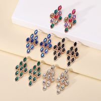 1 Pair Luxurious Maple Leaf Inlay Zinc Alloy Glass Dangling Earrings main image 7