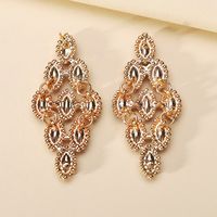 1 Pair Luxurious Maple Leaf Inlay Zinc Alloy Glass Dangling Earrings main image 9