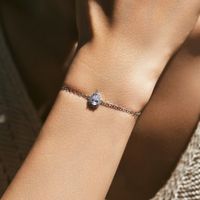 Ig Style Elegant Water Droplets Sterling Silver Plating Inlay Zircon Rhodium Plated Bracelets main image 3