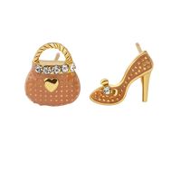 Fashion Bag High Heels Asymmetric Diamond Stud Earrings Nhdp155619 sku image 5