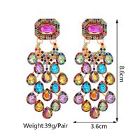 1 Pair Elegant Color Block Inlay Zinc Alloy Glass Dangling Earrings main image 10
