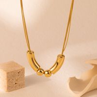 Wholesale Jewelry Simple Style Classic Style Solid Color CCB Zinc Layered Plating Necklace main image 5