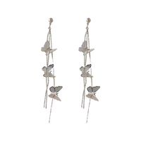 1 Pair Simple Style Classic Style Butterfly Plating Alloy White Gold Plated Drop Earrings main image 5