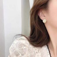 1 Pair Simple Style Round Plating Inlay Alloy Opal Gold Plated Ear Studs main image 5