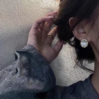 1 Pair Elegant Flower Inlay Alloy Opal Ear Studs main image 3
