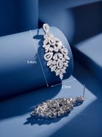 1 Pair Glam Luxurious Maple Leaf Water Droplets Flower Plating Inlay Brass Zircon White Gold Plated Drop Earrings main image 3
