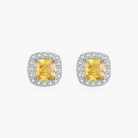 1 Pair Ig Style Elegant Geometric Color Block Plating Inlay Sterling Silver Zircon Rhodium Plated Ear Studs main image 6