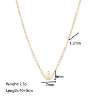 Simple Style Flower Stainless Steel Plating Inlay Zircon White Gold Plated Gold Plated Pendant Necklace sku image 1