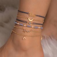 Fashion Simple Love Five-pointed Star Moon Combination Bracelet Six-piece Nhgy132568 sku image 16