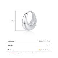 1 Piece Ig Style Simple Style Artistic Irregular Solid Color Plating Sterling Silver 18k Gold Plated Silver Plated Hoop Earrings main image 2