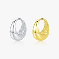 1 Piece Ig Style Simple Style Artistic Irregular Solid Color Plating Sterling Silver 18k Gold Plated Silver Plated Hoop Earrings main image 6