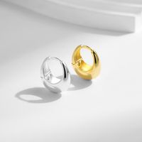 1 Piece Ig Style Simple Style Artistic Irregular Solid Color Plating Sterling Silver 18k Gold Plated Silver Plated Hoop Earrings main image 3